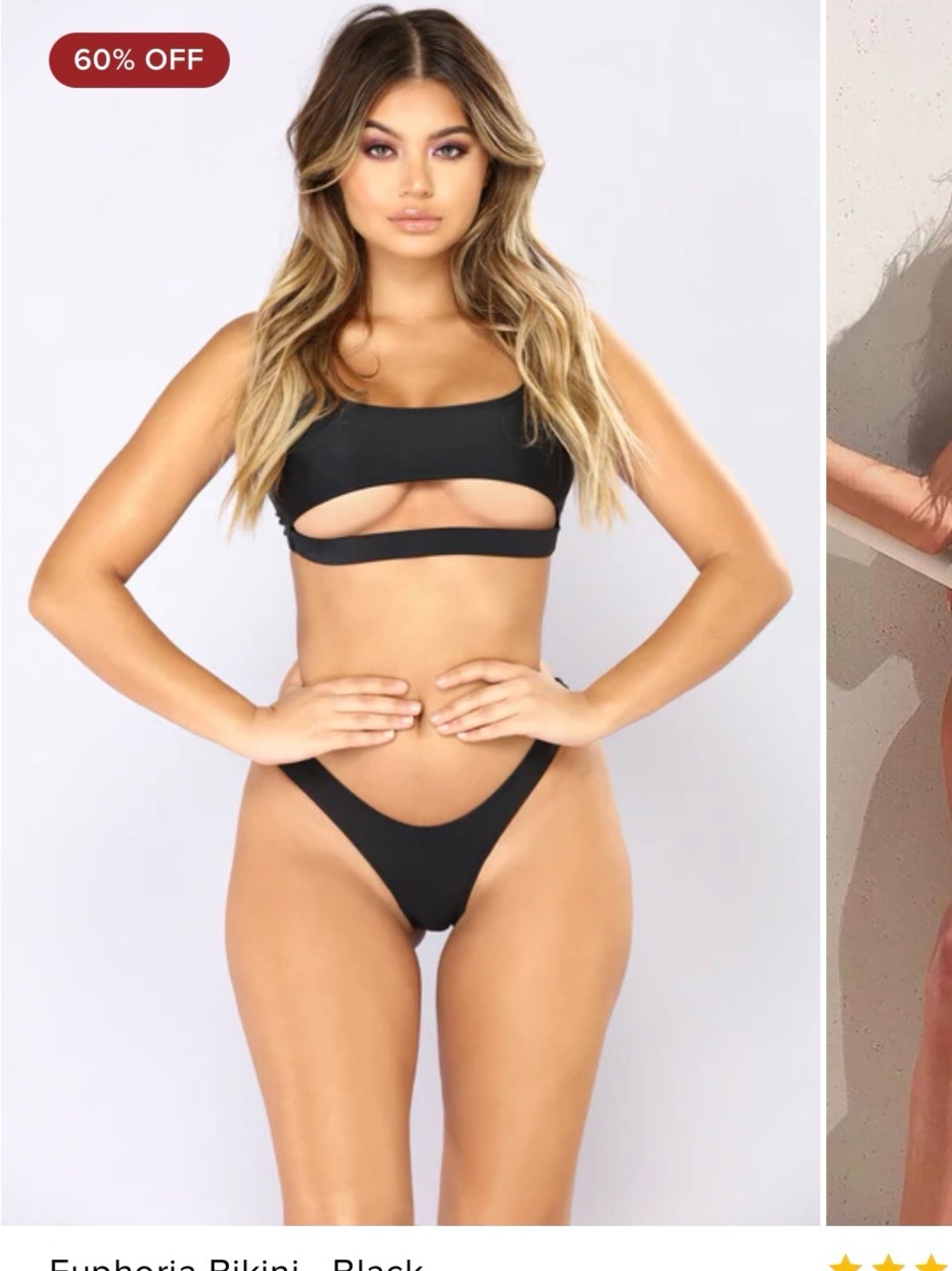 Fashion Nova Black Bikini Set